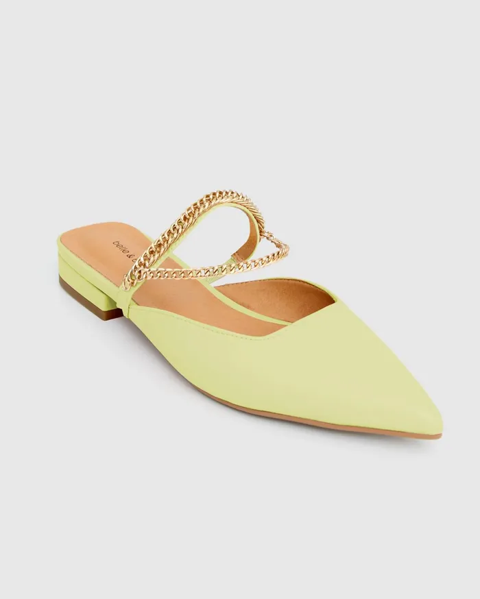 Women Shoes Belle and Bloom On The Go Leather Flat 8211 Citrus