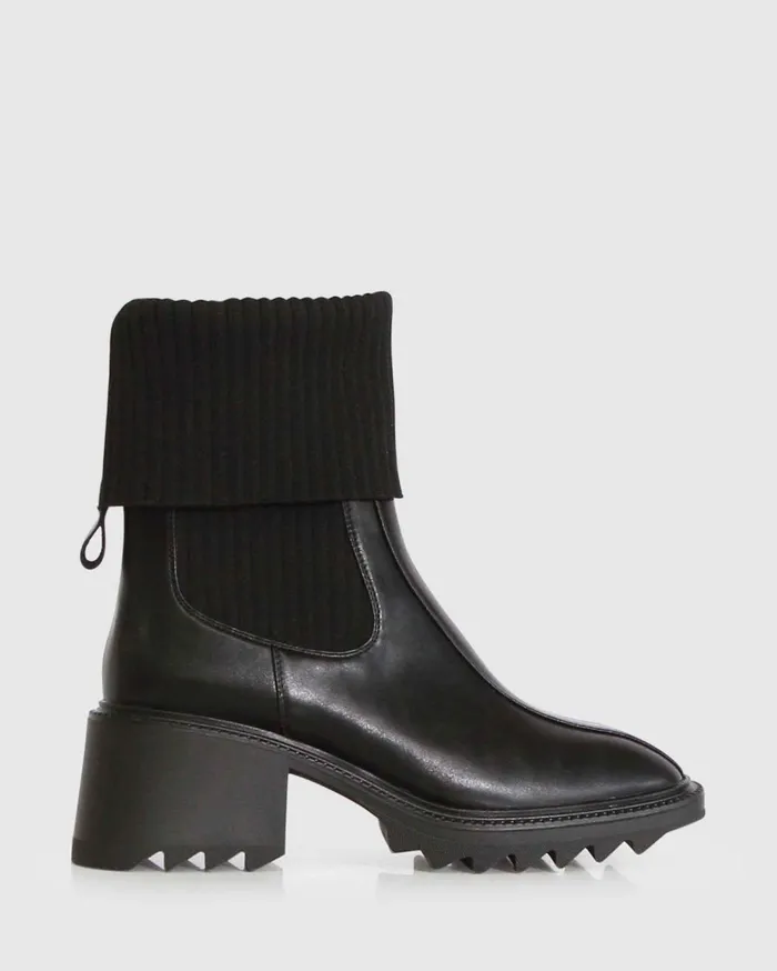 Women Shoes Belle and Bloom Perfect Illusion Knit Boot 8211 Black