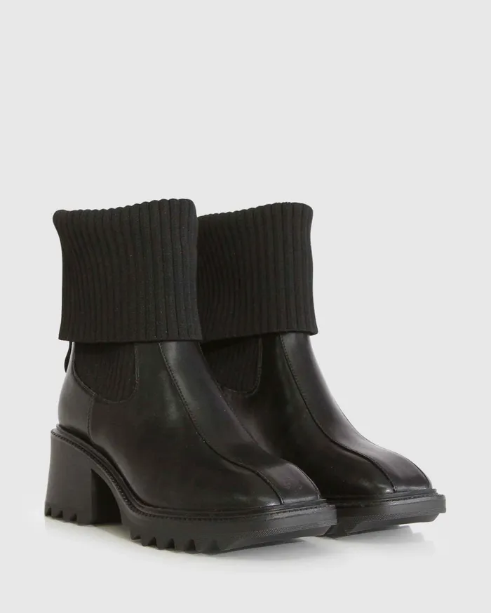 Women Shoes Belle and Bloom Perfect Illusion Knit Boot 8211 Black