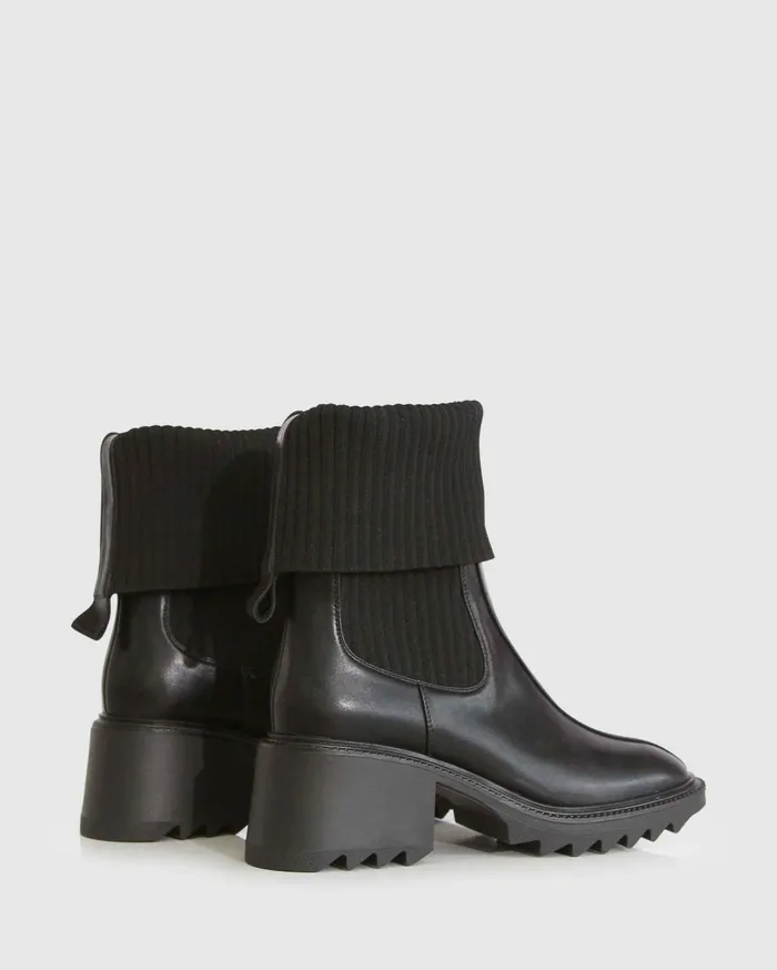 Women Shoes Belle and Bloom Perfect Illusion Knit Boot 8211 Black