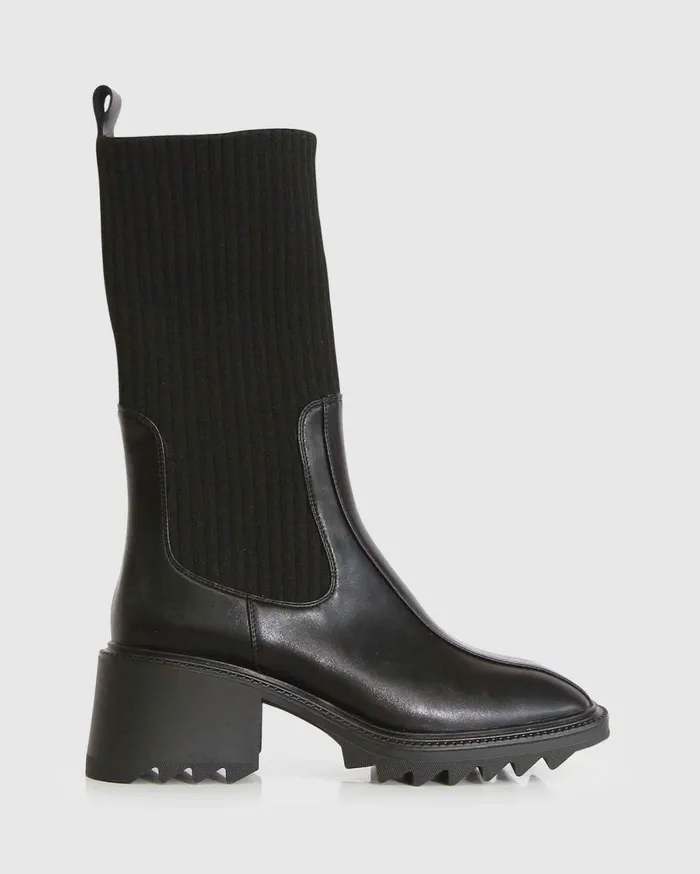 Women Shoes Belle and Bloom Perfect Illusion Knit Boot 8211 Black