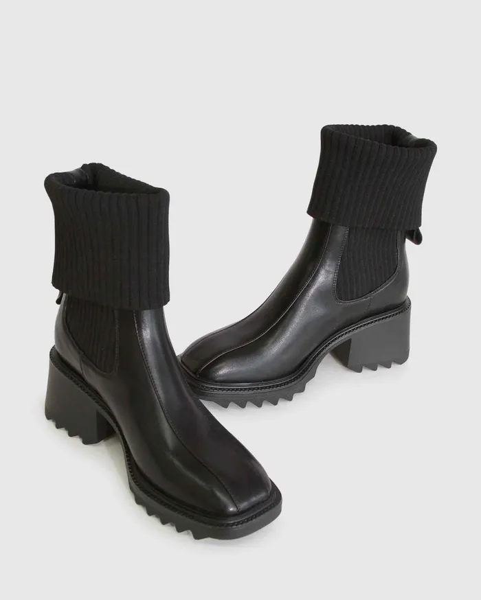 Women Shoes Belle and Bloom Perfect Illusion Knit Boot 8211 Black