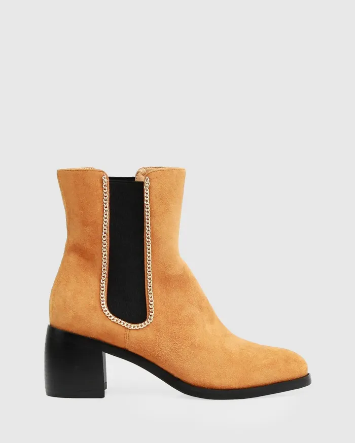 Women Shoes Belle and Bloom Remember Tonight Suede Chelsea Boot 8211 Camel FINAL SALE