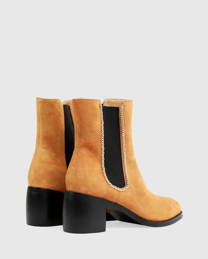 Women Shoes Belle and Bloom Remember Tonight Suede Chelsea Boot 8211 Camel FINAL SALE