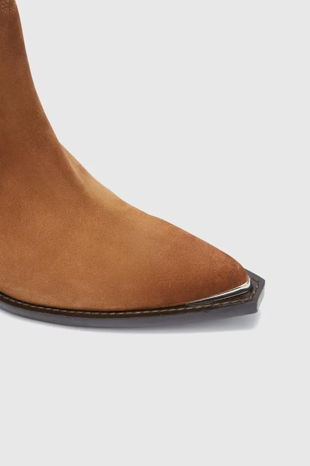 Women Shoes Ermanno Scervino Higt Brown Suede Boots With Heel 8211 Ermanno Scervino Brown
