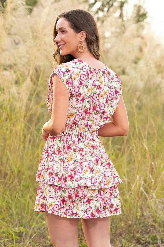 Women Short Dresses Cupshe Cierra Sleeveless Floral Short Dress Multicolor