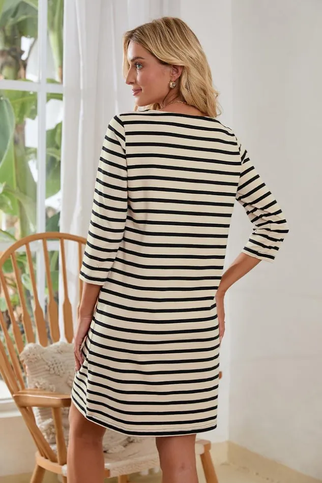 Women Short Dresses Cupshe Katharine Stripe AShape Dress Multicolor