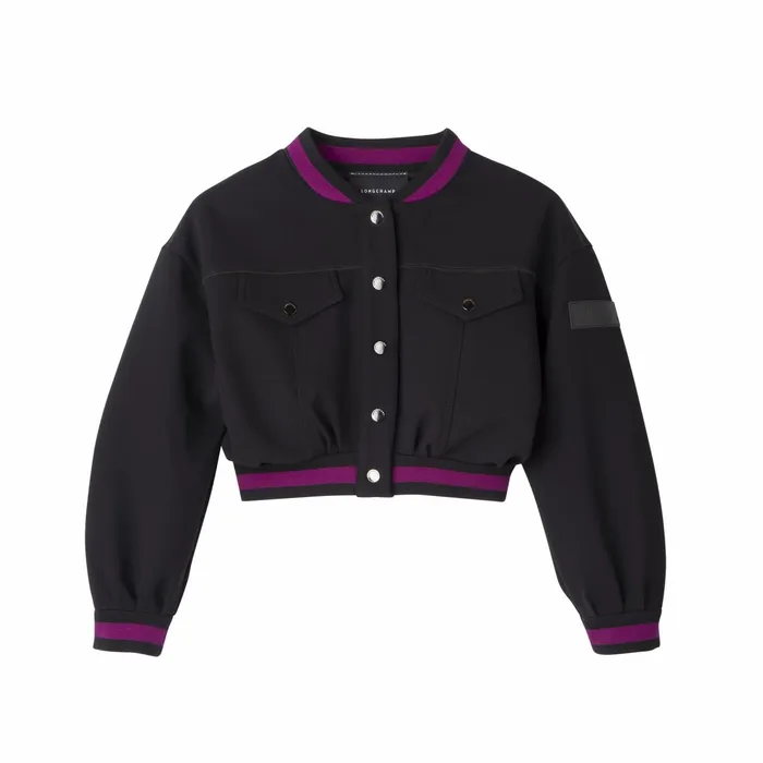 Women Short Jacket Black Longchamp Coats and Jackets