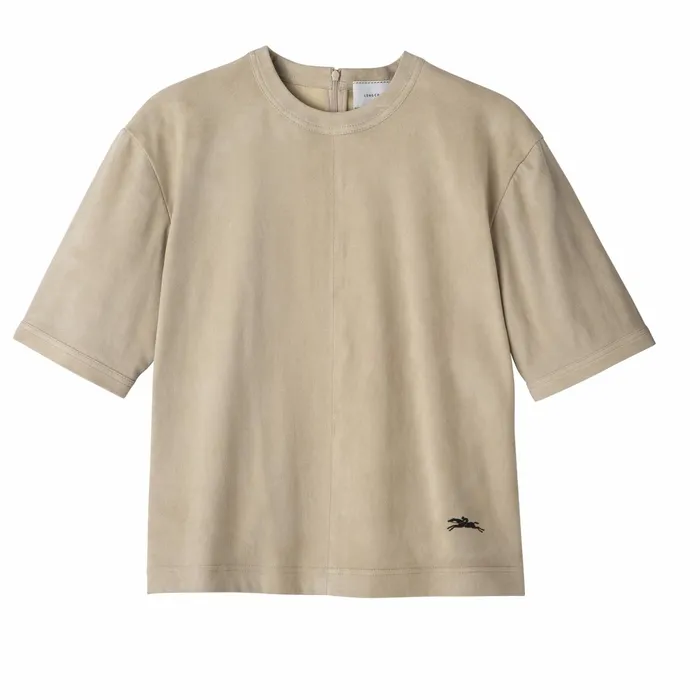 Women Short Leather Top Linen Longchamp Tops and Blouses