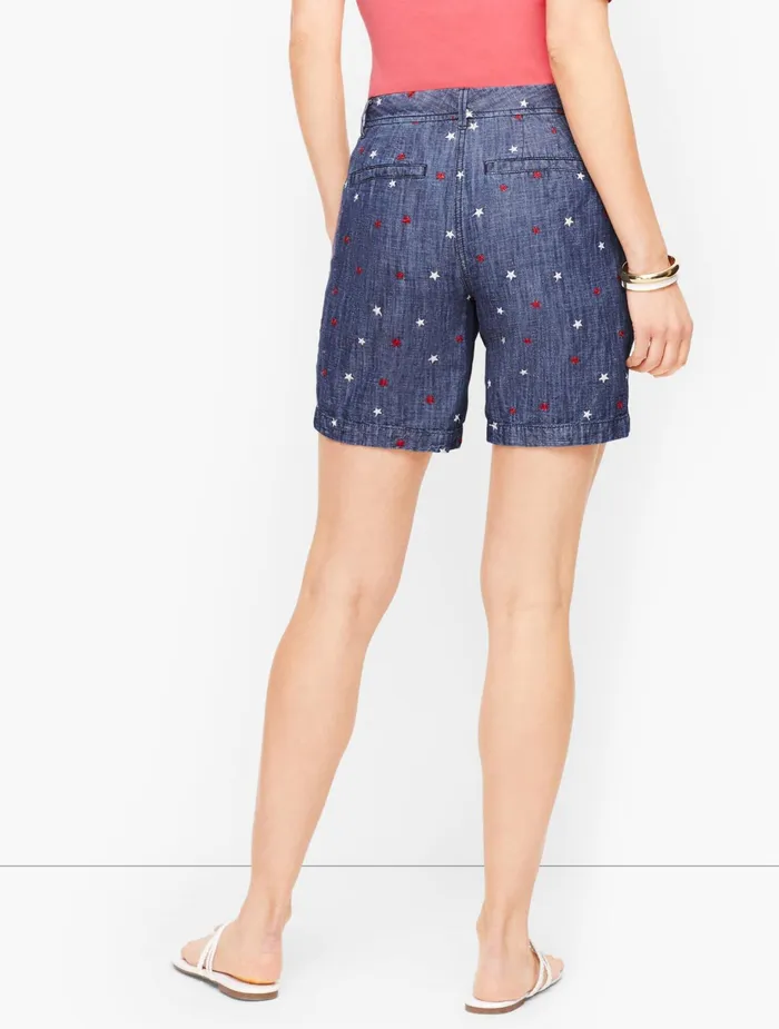 Women Shorts Talbots Relaxed Chino Shorts Dark Wash