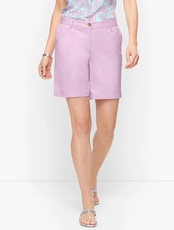 Women Shorts Talbots RELAXED CHINO SHORTS Lavender Sky