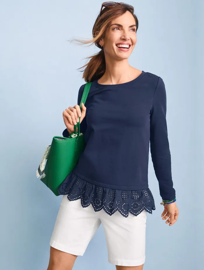 Women Shorts Talbots RELAXED CHINO SHORTS Lavender Sky