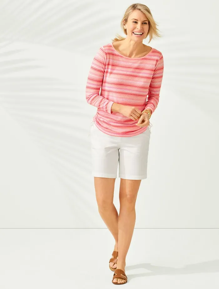Women Shorts Talbots RELAXED CHINO SHORTS Lavender Sky