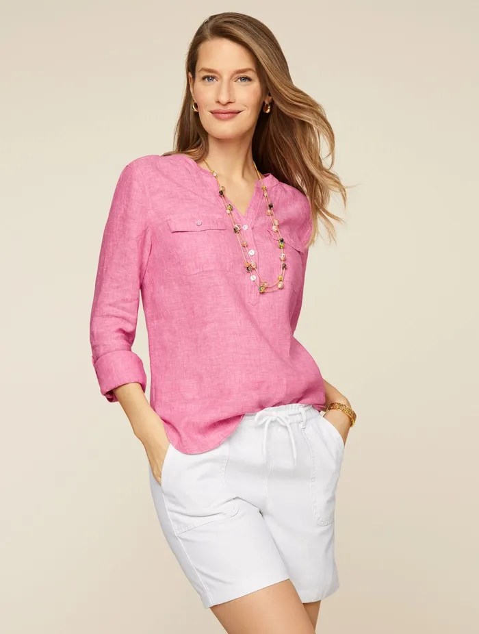 Women Shorts Talbots SUMMER TWILL PULLON SHORTS Clay Pebble