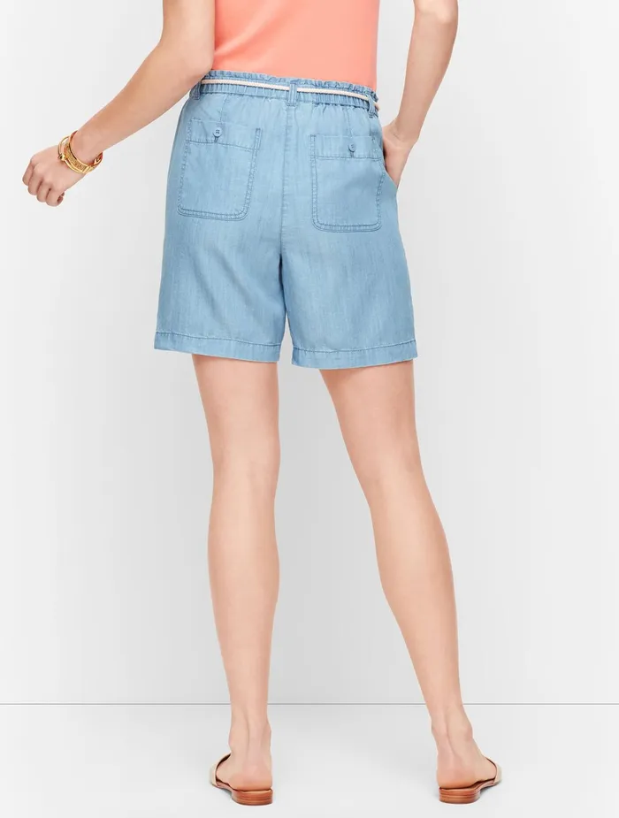 Women Shorts Talbots SUMMER TWILL PULLON SHORTS Light Wash