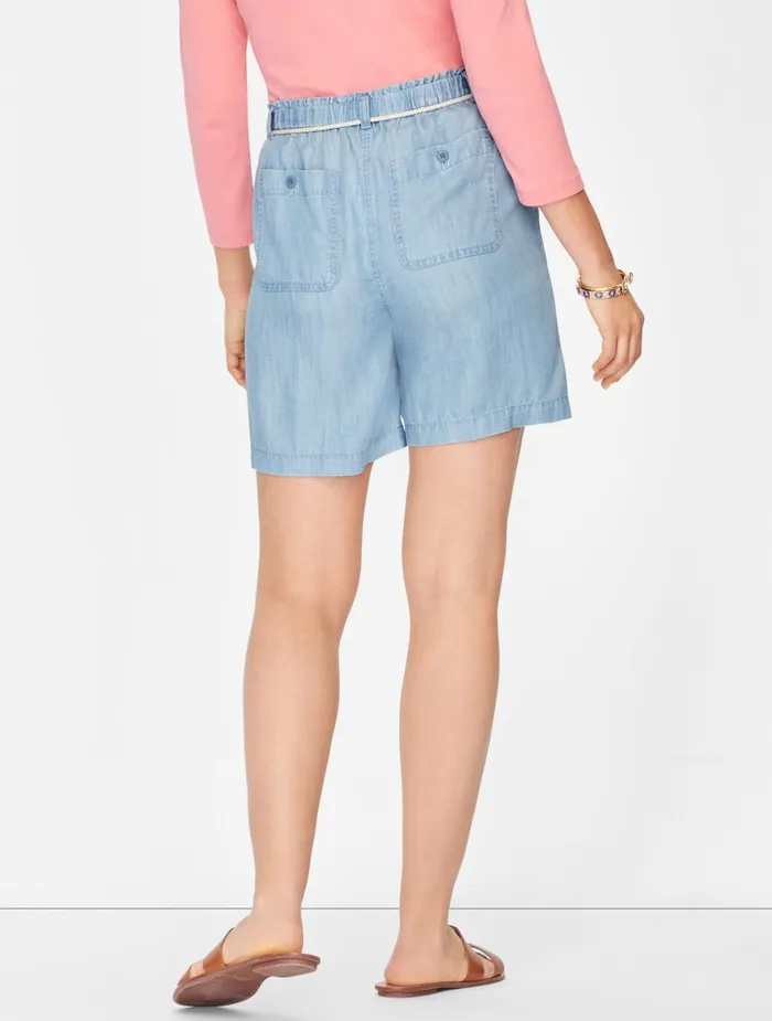 Women Shorts Talbots SUMMER TWILL PULLON SHORTS Light Wash