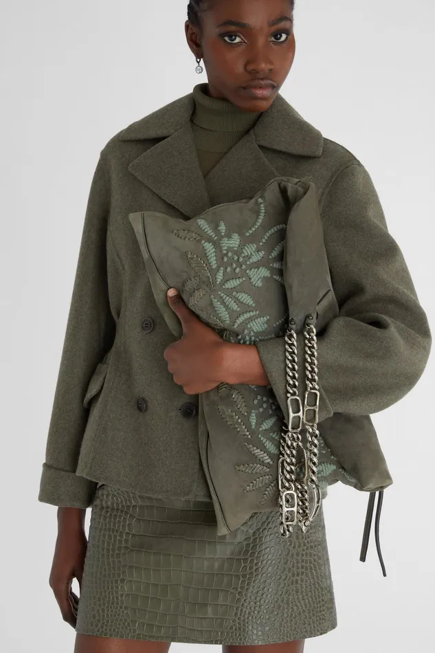 Women Shoulder Bags Ermanno Scervino Pillow Bag With Handmade Embroidery