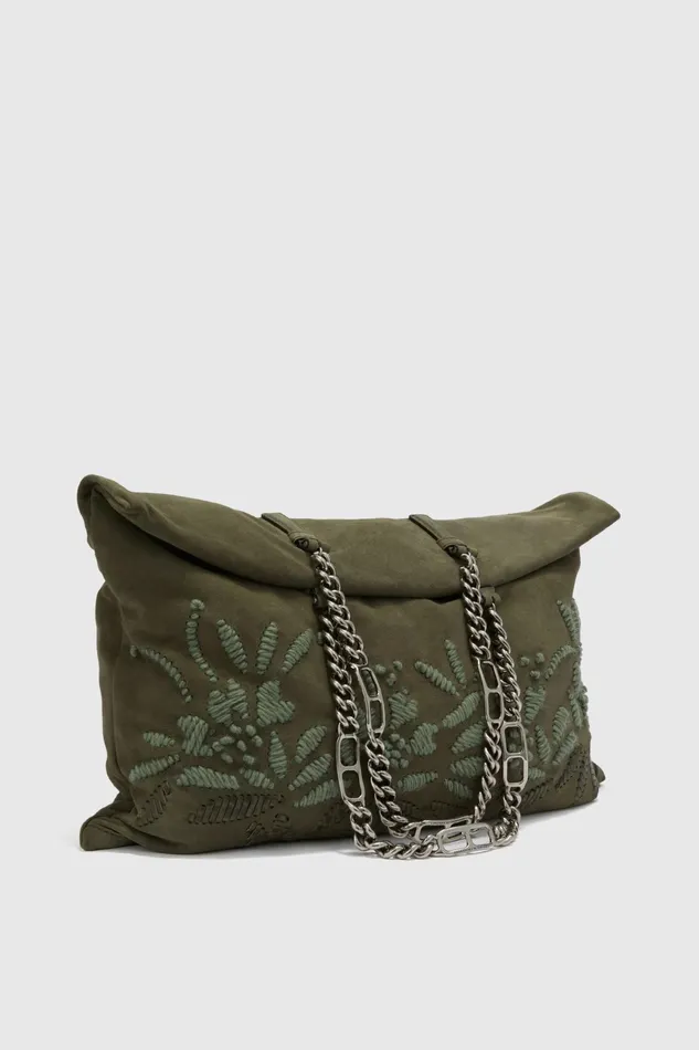 Women Shoulder Bags Ermanno Scervino Pillow Bag With Handmade Embroidery