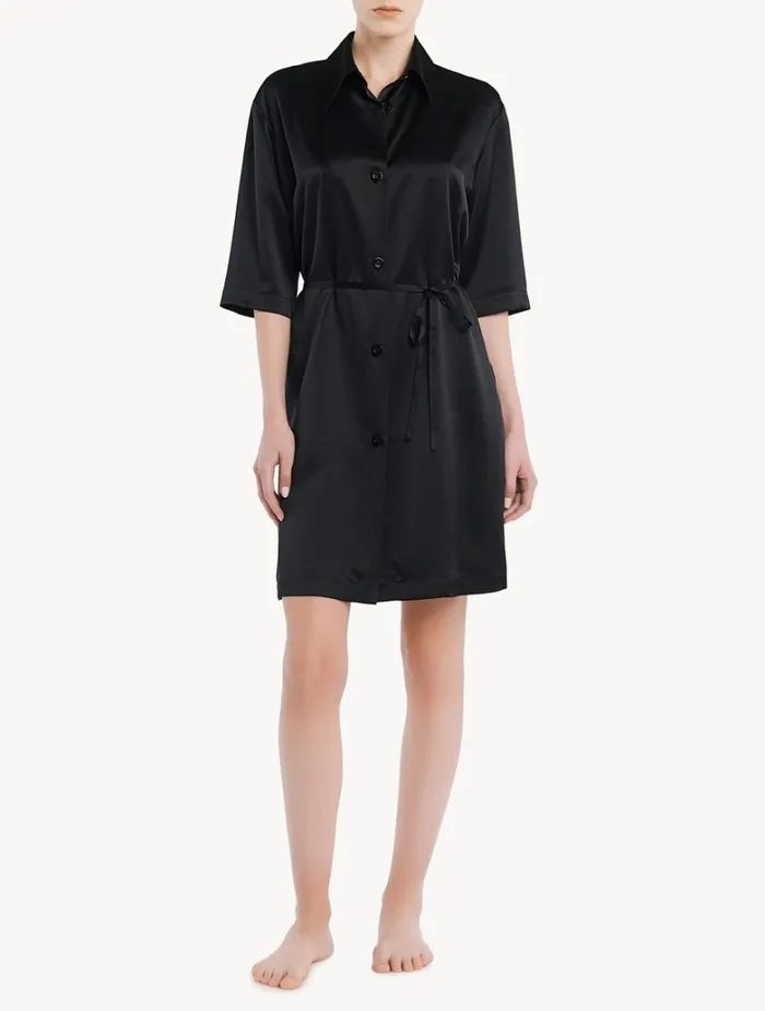 Women Silk Sleepwear La Perla Silk Long Shirt In Black Women Silk Sleepwear La Perla Silk Long Shirt In Black