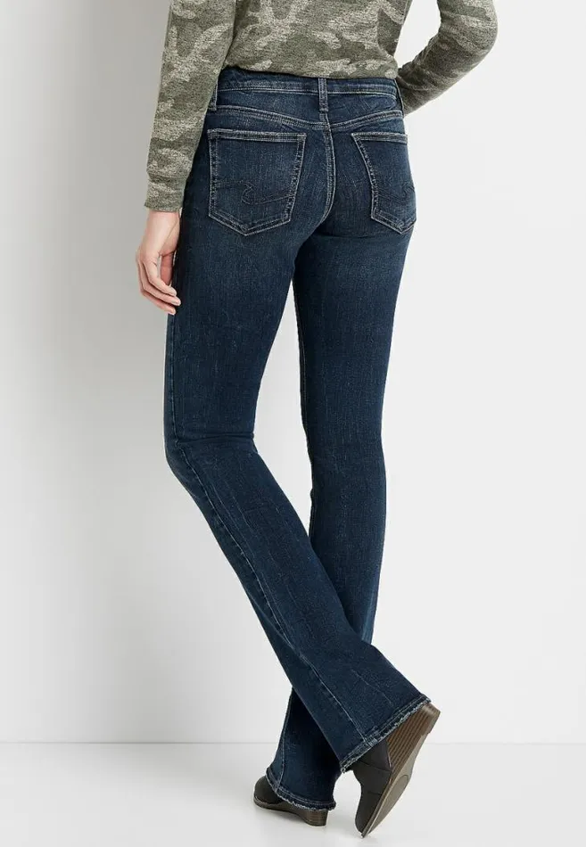 Women Silver Jeans Co Avery High Rise Dark Wash Slim Boot Jean Maurices Jeans