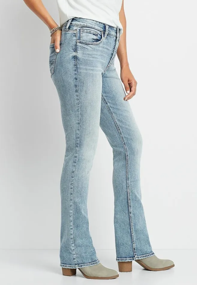 Women Silver Jeans Co Avery High Rise Light Marble Wash Slim Boot Jean Maurices Jeans