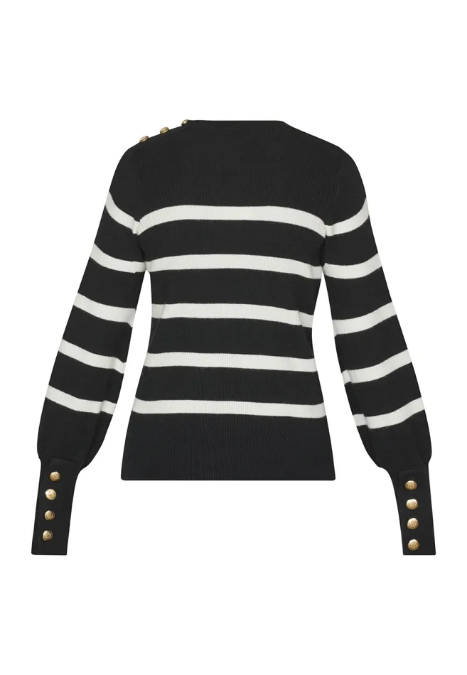 Women Sisters Point Knitwear HANISTRIPE1 Blackcream