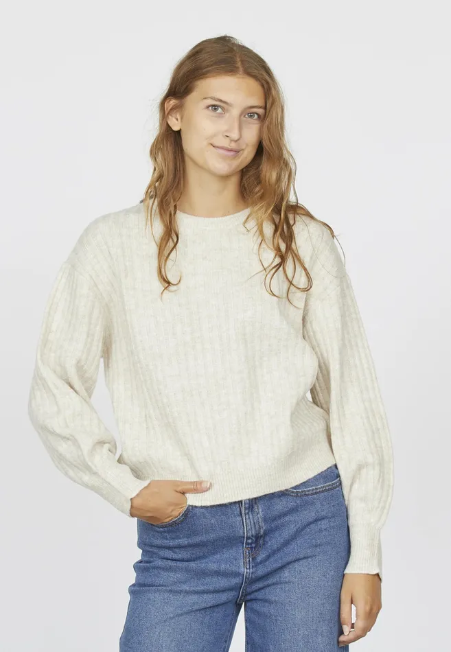 Women Sisters Point Knitwear HOLEAPU Beige Mel