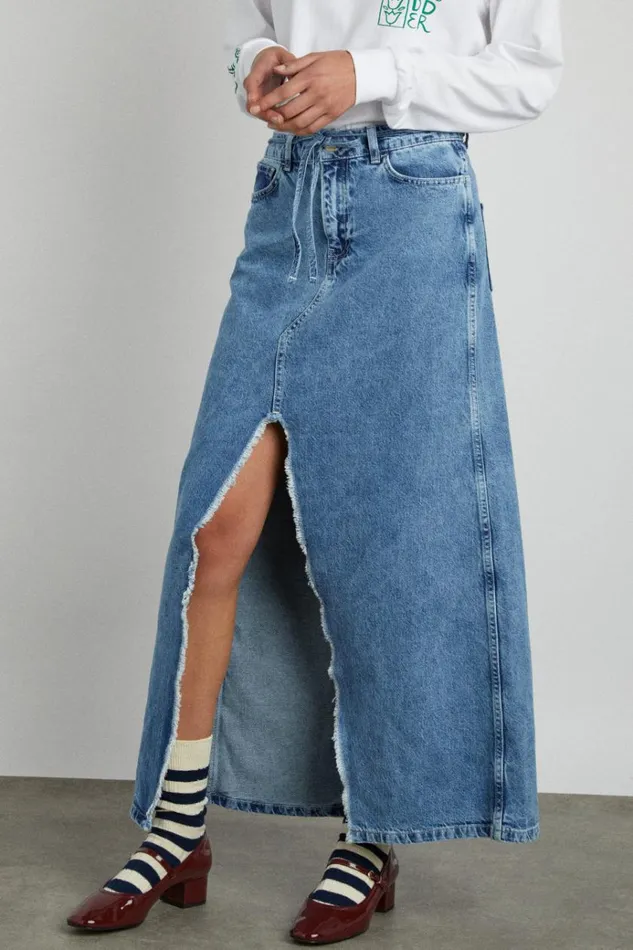 Women Skirts Damson Madder Kaia Denim Maxi Skirt