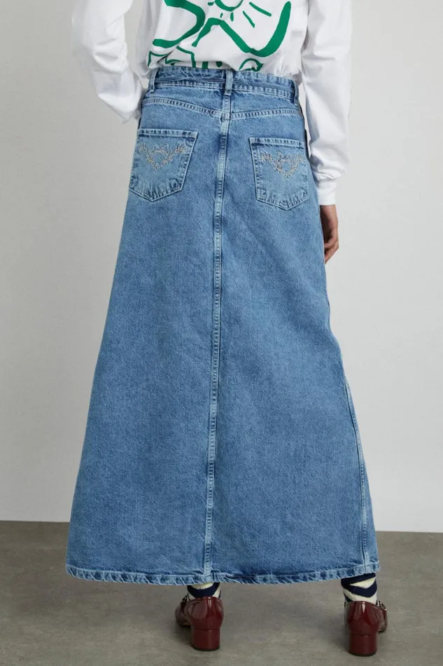 Women Skirts Damson Madder Kaia Denim Maxi Skirt
