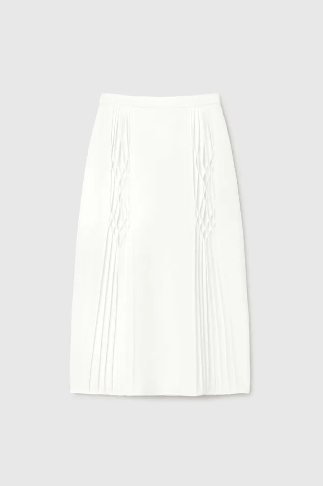 Women Skirts Ermanno Scervino Beige Pencil Skirt With Smock Detailing 8211 Ermanno Scervino Beige Women Skirts Ermanno Scervino Beige Pencil Skirt With Smock Detailing 8211 Ermanno Scervino Beige