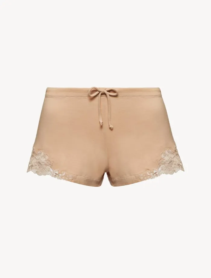 Women Sleep Shorts and Trousers La Perla Nude Cotton Sleep Shorts