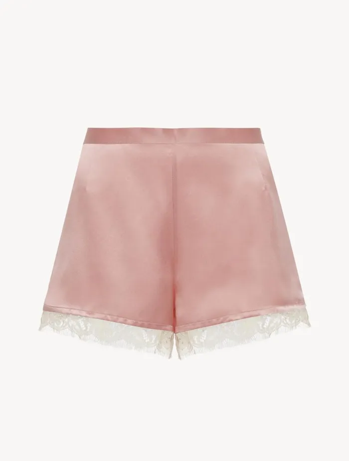 Women Sleep Shorts and Trousers La Perla Silk Shorts With Leavers Lace In Pink Women Sleep Shorts and Trousers La Perla Silk Shorts With Leavers Lace In Pink