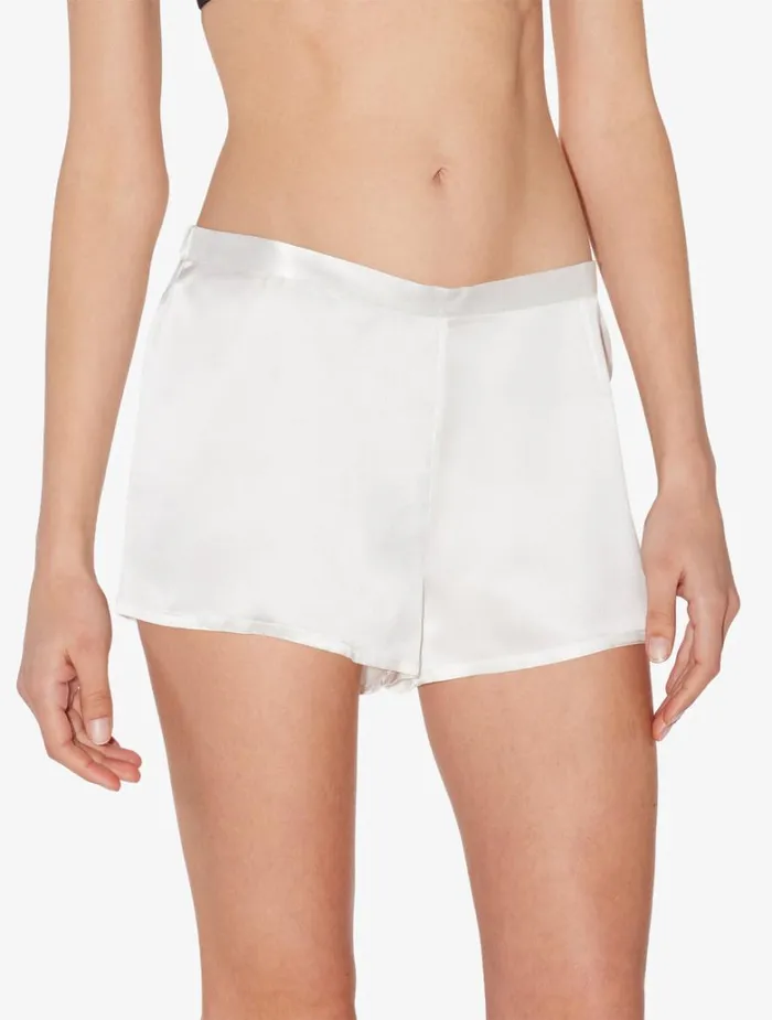 Women Sleep Shorts and Trousers La Perla White Silk Pajama Shorts