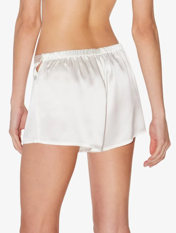 Women Sleep Shorts and Trousers La Perla White Silk Pajama Shorts