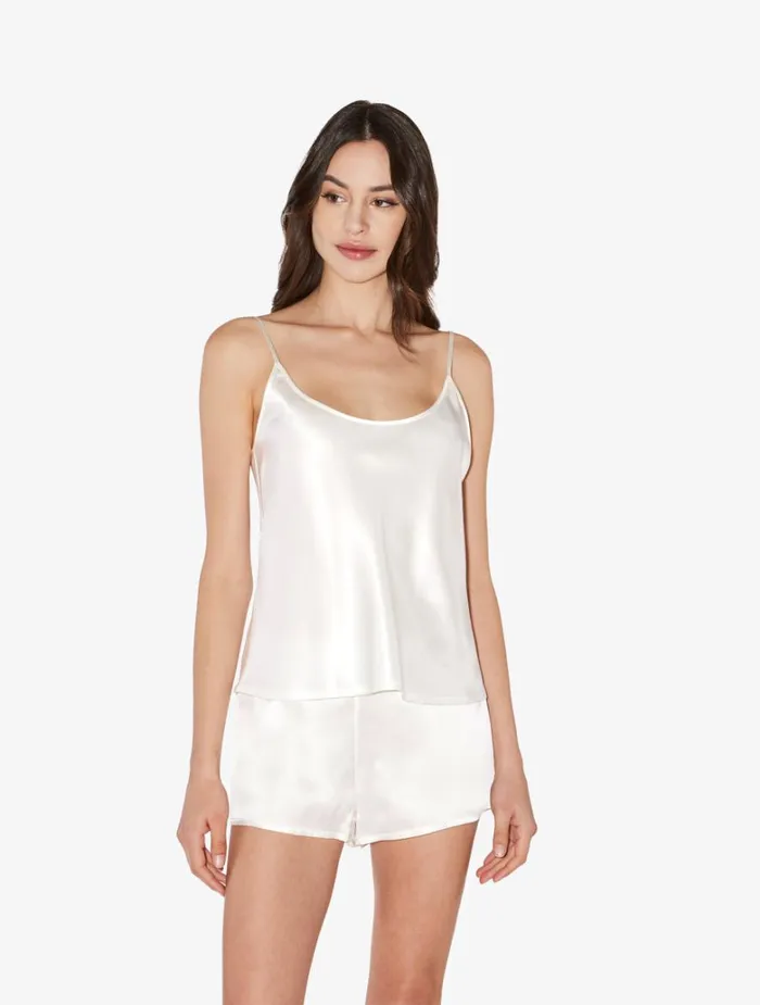 Women Sleep Shorts and Trousers La Perla White Silk Pajama Shorts