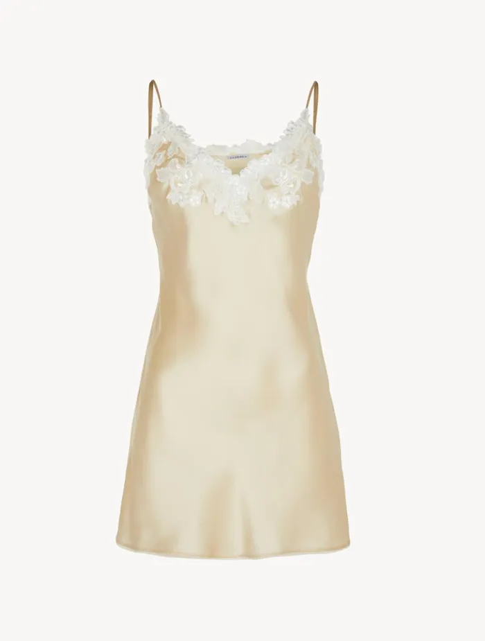 Women Slips and Dresses La Perla Halo Silk Slip Dress With Frastaglio