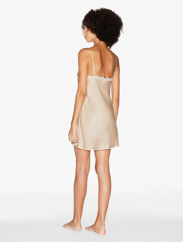 Women Slips and Dresses La Perla Halo Silk Slip Dress With Frastaglio
