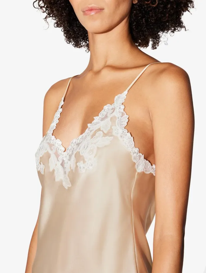 Women Slips and Dresses La Perla Halo Silk Slip Dress With Frastaglio