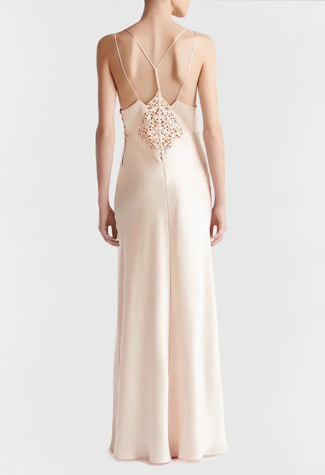 Women Slips and Dresses La Perla Rose Beige Long Night Dress