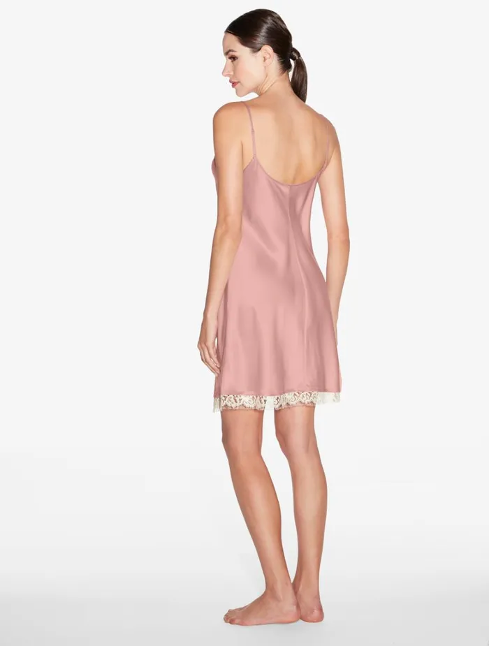 Women Slips and Dresses La Perla Silk Slip With Leavers Lace In Pink