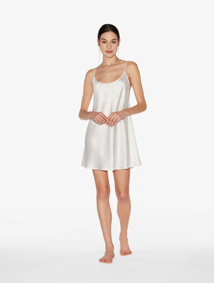 Women Slips and Dresses La Perla White Silk Short Slip