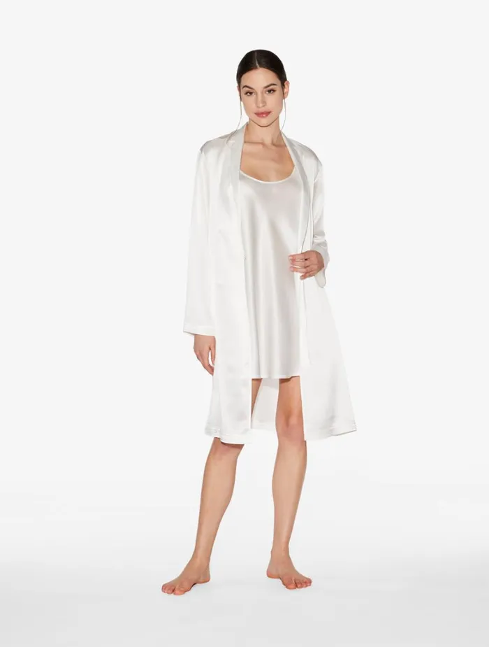 Women Slips and Dresses La Perla White Silk Short Slip