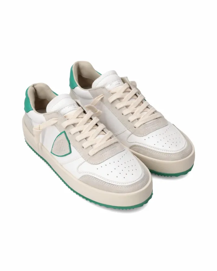 Women Sneakers Nice Tennis Women White Green WOMEN Philippe Model Paris Casual