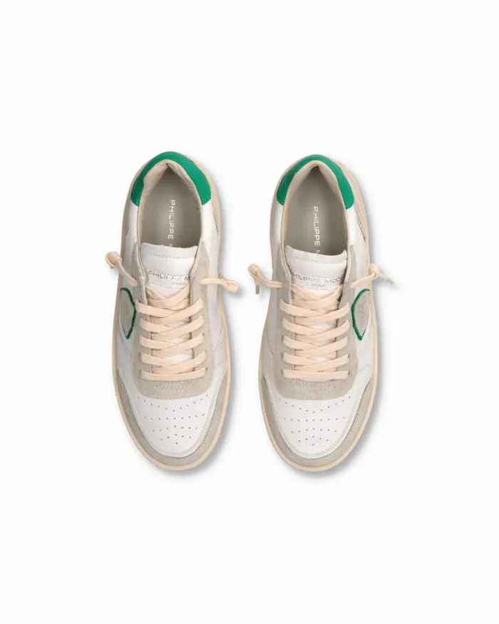 Women Sneakers Nice Tennis Women White Green WOMEN Philippe Model Paris Casual