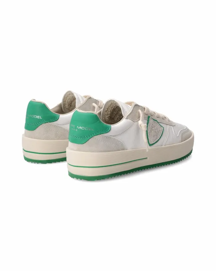 Women Sneakers Nice Tennis Women White Green WOMEN Philippe Model Paris Casual