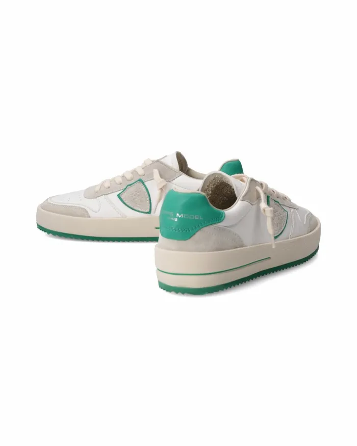 Women Sneakers Nice Tennis Women White Green WOMEN Philippe Model Paris Casual