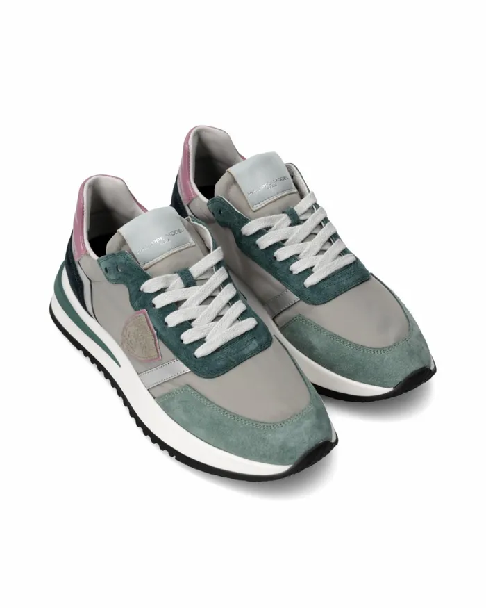 Women Sneakers Tropez 21 Running Women Green Grey WOMEN Philippe Model Paris Casual