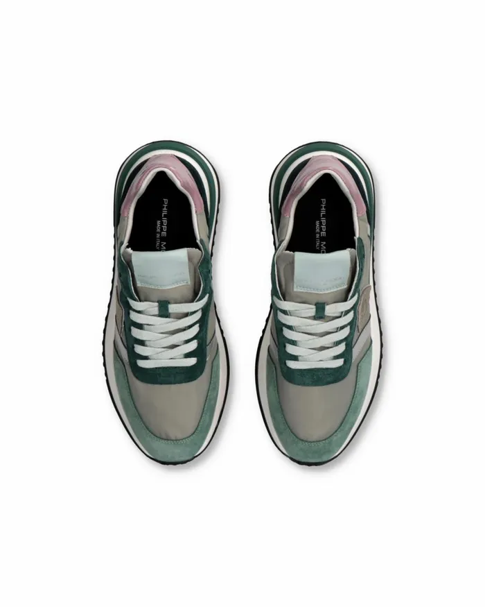 Women Sneakers Tropez 21 Running Women Green Grey WOMEN Philippe Model Paris Casual