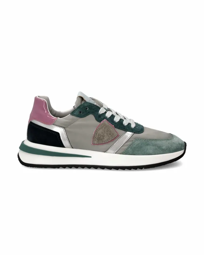 Women Sneakers Tropez 21 Running Women Green Grey WOMEN Philippe Model Paris Casual