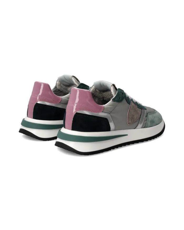 Women Sneakers Tropez 21 Running Women Green Grey WOMEN Philippe Model Paris Casual